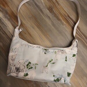 New Floral Top handle Handbag Purse Blue White floral Crescent Small Cute!